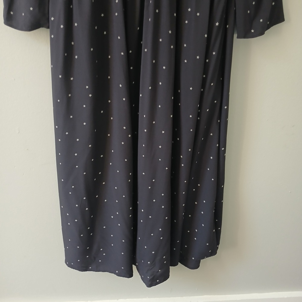 Madewell Women's Size 0 Alicia Long Sleeve Midi Dress in Night Stars Navy Pocket - Picture 5 of 16